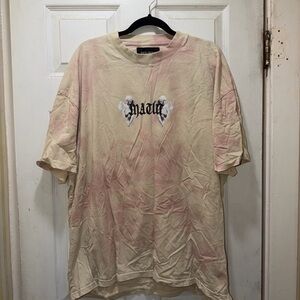 Review Cream and Pink Graphic Tee